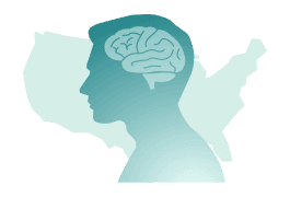 icon - person over the map of the united states