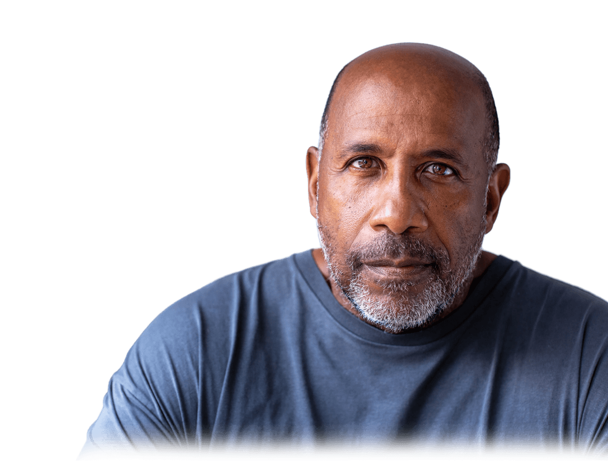 middle aged man with gray beard - clinical trials